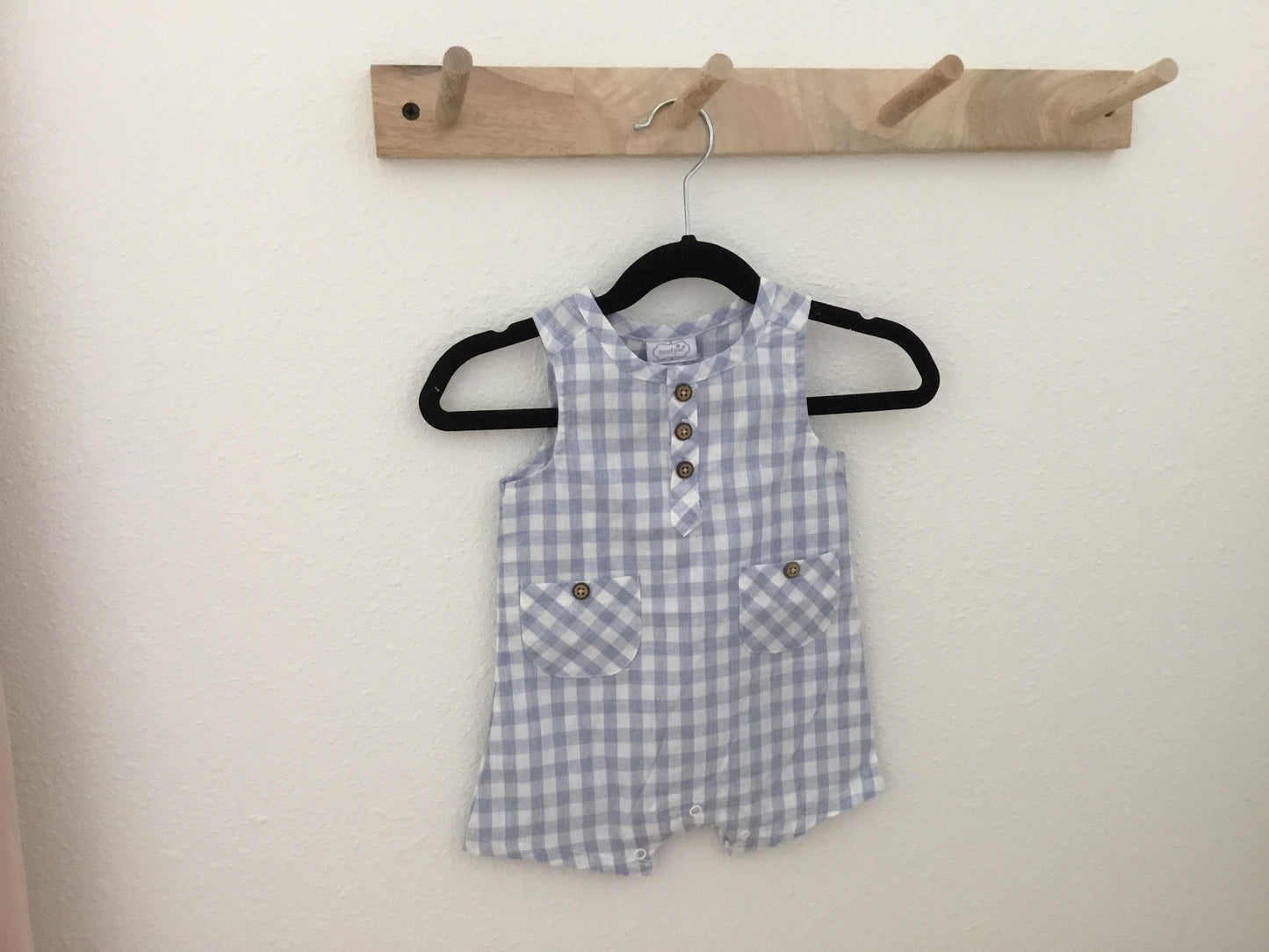Blue Gingham Romper