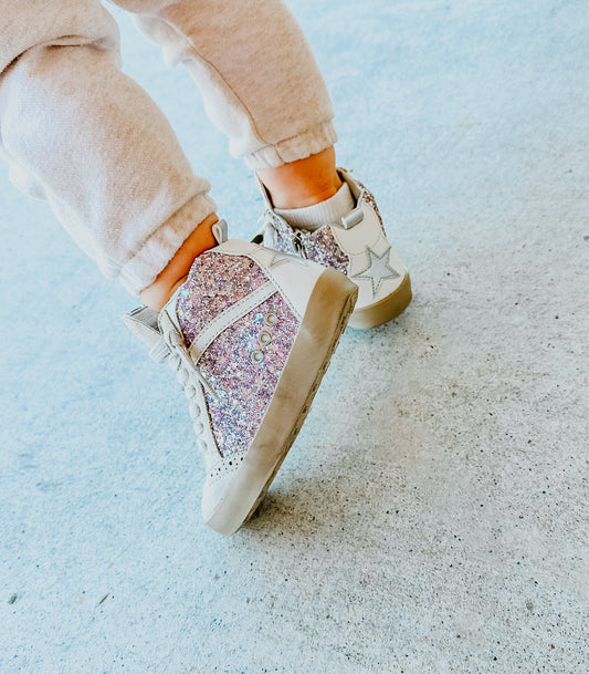 Lilac glitter sneakers