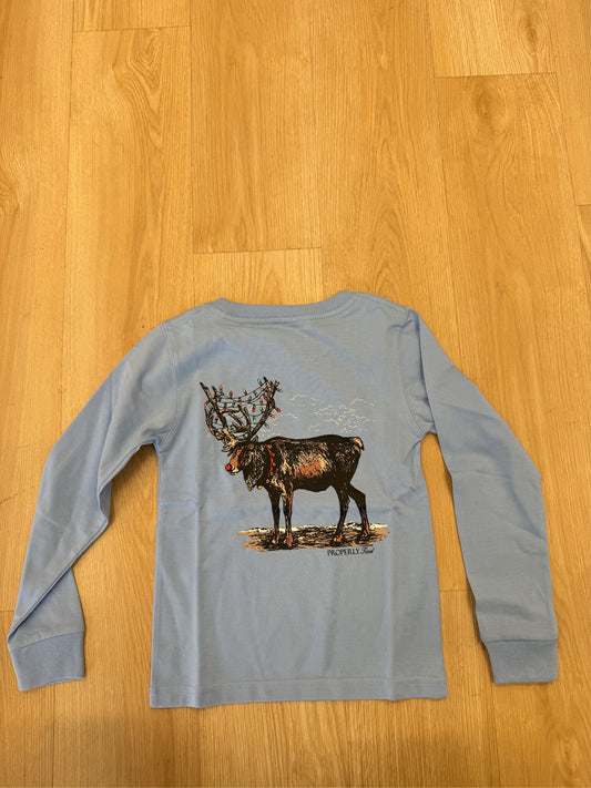 Blue reindeer tee