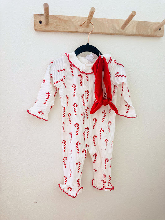 CANDY CANE RUFFLE ONESIE