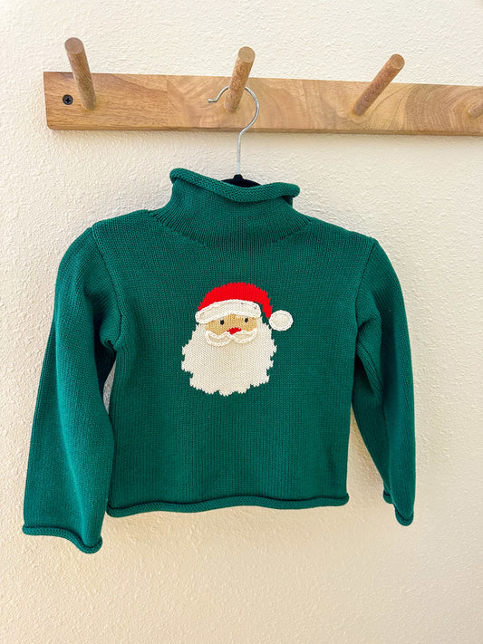 GREEN SANTA ROLLNECK SWEATER