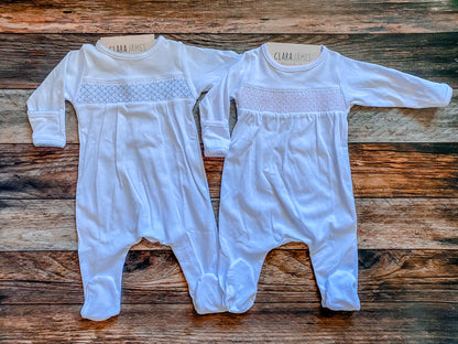 NEWBORN SMOCKED FOOTIE