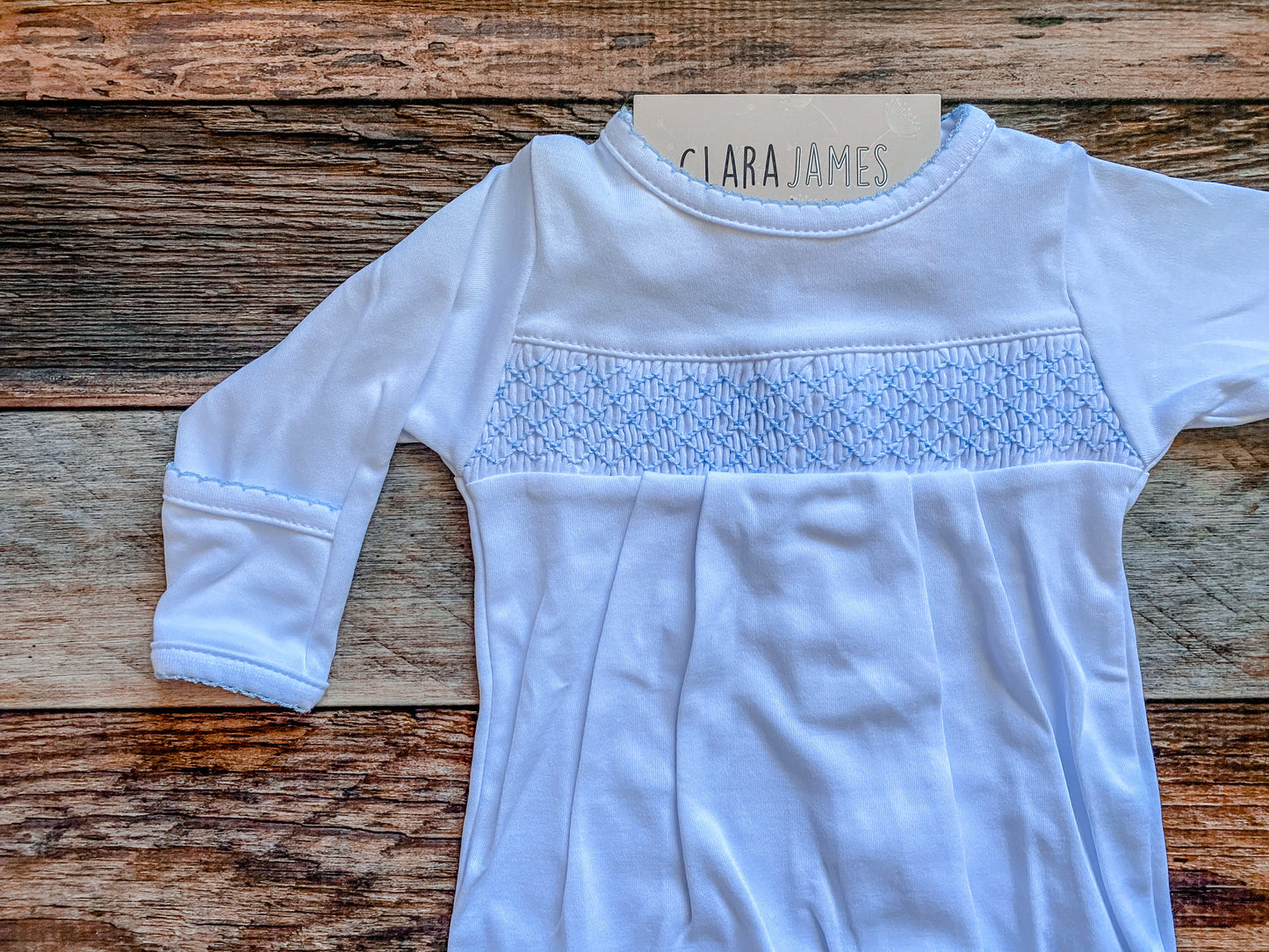 NEWBORN SMOCKED FOOTIE