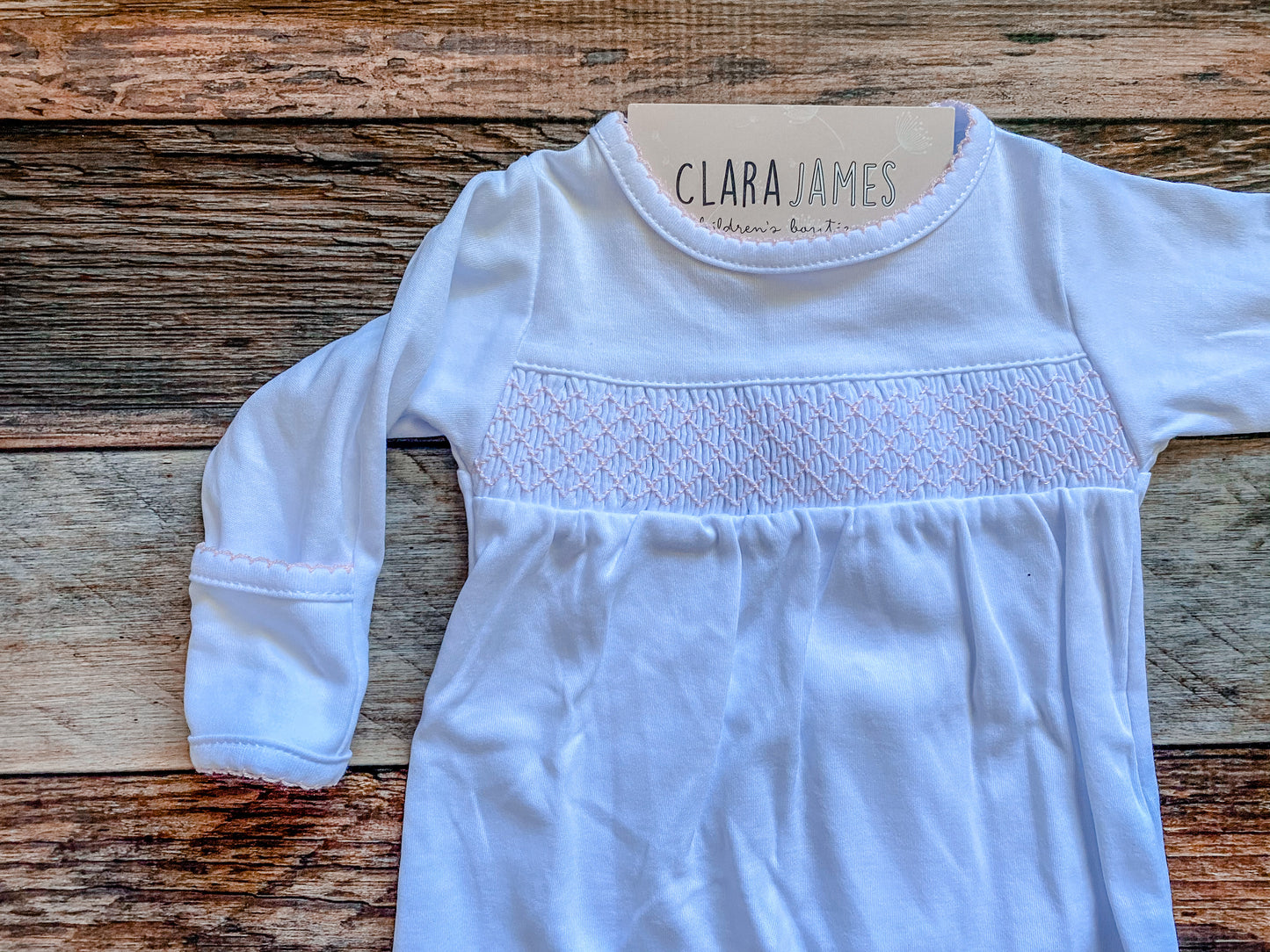 NEWBORN SMOCKED FOOTIE